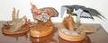 080058 JAMES H SEARS CARVED WOOD BIRDS 3 H 4  12