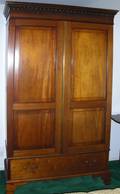 071029 GEORGIAN STYLE MAHOGANY ARMOIRE 19TH C H 96