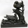 070016 AFTER MARCEL DEBUT BRONZE SCULPTURE 14 H X 15