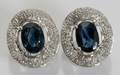 070011 14KT WHITE GOLD DIAMOND AND SAPPHIRE EARRINGS