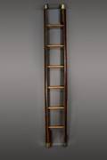 Brass  Leather Folding Library Ladder