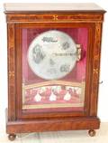121066 REGINA FLOOR STYLE WALNUT DISC MUSIC BOX H 41