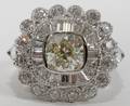 122062 160 CT YELLOW OLD MINE CUT DIAMOND RING
