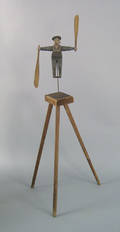 New England painted pine sailor whirligig 20th c