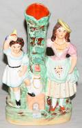 121144 ENGLISH STAFFORDSHIRE FIGURAL VASE C 1840