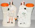 121142 ENGLISH STAFFORDSHIRE FIGURAL VASES H 14