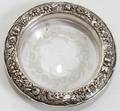 121123 S KIRK  SON INC STERLING  ETCHED GLASS DISH