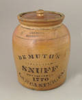 Pennsylvania stoneware lidded crock 19th c