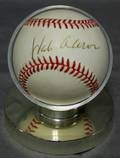 120071 HANK AARON AUTOGRAPHED BASEBALL WITH COA