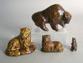 Four earthenware animal figures