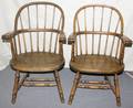 121176 BOWBACK WINDSOR ARMCHAIRS ANTIQUE PAIR
