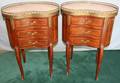 111163 KIDNEYSHAPE COMMODES WITH MARBLE TOPS PAIR