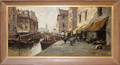 122096 MAURI OIL ON CANVAS ITALIAN CANAL SCENE 24