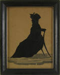 Cutout silhouette of a seated woman 19th c