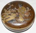 122157 JAPANESE MIXED METAL COVERED BOX DIA 4 34