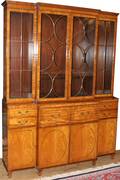 122143 BAKER SHERATON STYLE MAHOGANY BREAKFRONT