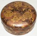 122165 JAPANESE ROUND LACQUER COVERED BOX DIA 4 78