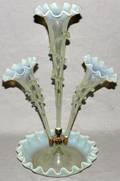 121223 VICTORIAN OPALESCENT GLASS EPERGNE 19TH C