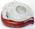 121196 CHINESE HANDCARVED JADE BRUSH POT H 1 12