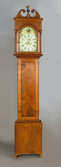 Pennsylvania Federal walnut tall case clock early 19th c