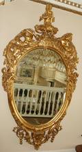 112125 ROCOCO STYLE GILT  GESSO FRAMED MIRROR H 94