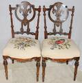 112112 RENAISSANCE REVIVAL GILT ROSEWOOD CHAIRS
