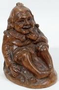 111234 WOOD SEATED FIGURE SIGNED GER VELD HEER