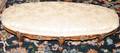 102176 FRENCH STYLE OVAL FOOTSTOOL WALNUT 27 X 12