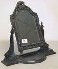Pewter relief dressing mirror
