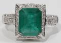 122200 350 CT EMERALD AND 126 CT DIAMOND RING