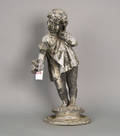 Lead garden statue of a child