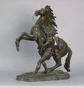 Bronze of a horse and stable hand