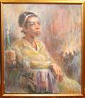 112166 RUSKIN STONE OIL YOUNG AFRICAN AMERICAN GIRL