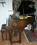 111267 WURLITZER MAHOGANY BABY GRAND PIANO WBENCH