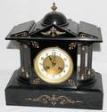 111274 FRENCH BLACK MARBLE MANTEL CLOCK 1878 H 12