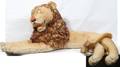 110167 STEIFF STUFFED ANIMAL RECLINING LION C1955