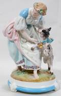 102183 MEISSEN PORCELAIN FIGURE YOUNG WOMAN WGOAT