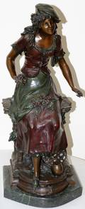 122158 AFTER AUGUSTE MOREAU TWO TONE BRONZE SCULPTURE