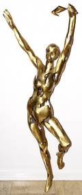 122162 J HOLLAND CONTEMPORARY GOLD BRONZE SCULPTURE