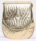 121232 FENDI GOLD LEATHER SHOULDER BAG W 6 