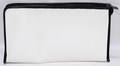 121227 FENDI WHITE COSMETIC BAG TRIMMED IN BLACK W 12