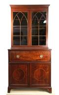 English Georgian Style Mahogany Bureau Bookcase