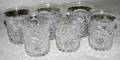 121306 BRILLIANT CUT GLASS WHISKEY GLASSES C 1900