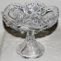 121302 CUT GLASS COMPOTE H 6 DIA 7