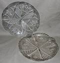 121299 BRILLIANT CUT GLASS CHARGERS C 1900 TWO
