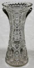 121295 CUT  INTAGLIO GLASS VASE C 1910 H 12
