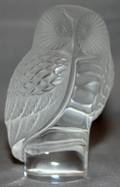 110217 LALIQUE CRYSTAL FIGURE OF AN OWL H 3 12