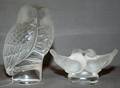 110216 LALIQUE CRYSTAL FIGURES OF BIRDS  AN OWL