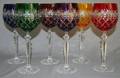 110206 CLEAR TO COLOR CUT CRYSTAL RHINE WINE GLASSES