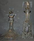 110221 CUT GLASS DECANTERS TWO H 10  13 DIA 4